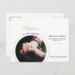 Cartão Postal De Convite Moderno, temos Festa de noivado de Fotos Envolvida