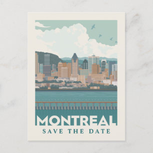Cartão Postal De Convite Montreal, Canadá   Skyline   Salvar a data