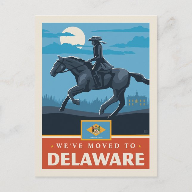 Cartão Postal De Convite Mudamos para Delaware (Frente)