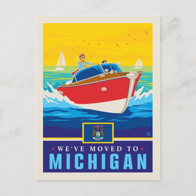 Cartão Postal De Convite Mudamos para Michigan (Frente)