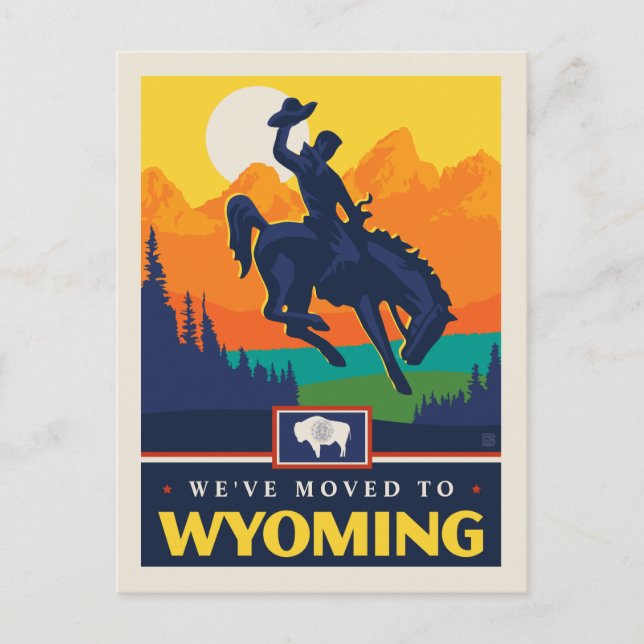 Cartão Postal De Convite Mudamos para Wyoming (Frente)