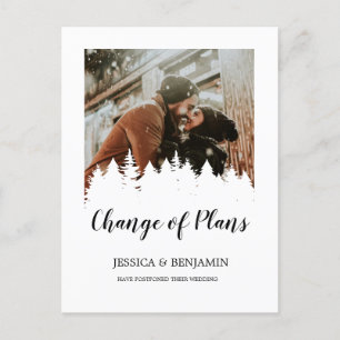 Cartão Postal De Convite Mudança de planos do script de árvore do inverno