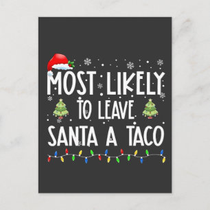 Cartão Postal De Convite Muito Provável Deixar o Papai Noel um Natal Taco