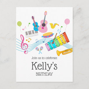 Cartão Postal De Convite música, instrumentos musicais, tambores cantando