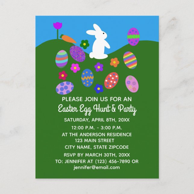 Cartão-postal de convite nº 3 da Páscoa (Frente)