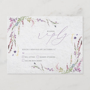 Cartão Postal De Convite Nada Rico Adoro Casual de Casamento Floral RSVP