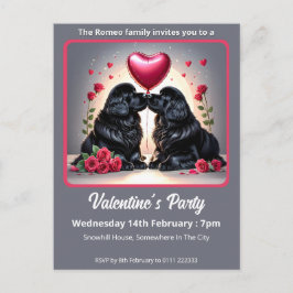 Cartão Postal De Convite Namorados de Cachorro da Terra Nova