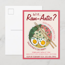 Cartão Postal De Convite Não é um Dia dos Namorados Romântico e Ram-ântico 