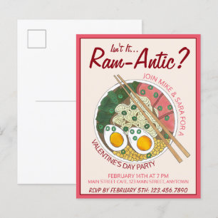 Cartão Postal De Convite Não é um Dia dos Namorados Romântico e Ram-ântico