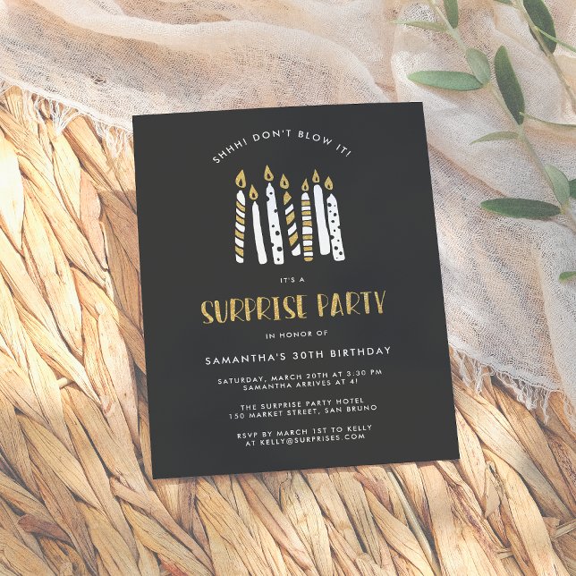 Cartão Postal De Convite Não estrague a Festa de aniversário Dourada da Sur (Criador carregado)