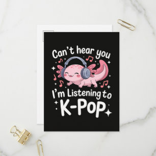 Cartão Postal De Convite Não Posso Ouvir Você Estou Ouvindo K-Pop
