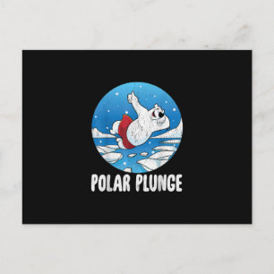 Cartão Postal De Convite Natação de inverno do Urso Polar de Gelado Polar