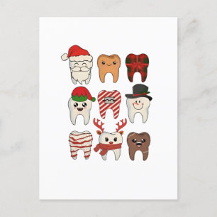 Cartão Postal De Convite Natal Dentário Engraçado Férias de Dentista