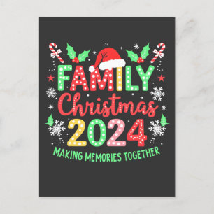Cartão Postal De Convite Natal em Família 2024 Roupas Combinando para a Fam