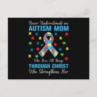 Cartão Postal De Convite Never Underestimate an Autism Mom Who Does All Thi