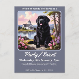 Cartão Postal De Convite Newfoundland Dog