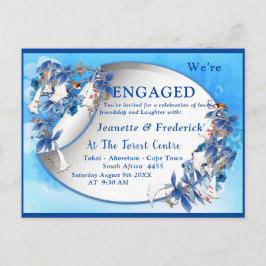 Cartão Postal De Convite Noivado de flor de lua ilustrado com aquarela