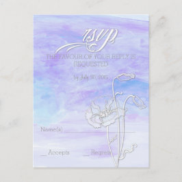 CARTÃO POSTAL DE CONVITE NOMES DE BLUES WATERCOLOR WEDDING RSVP