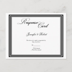 Cartão Postal De Convite Nós fazemos cartão-postal RSVP Preto de Quadro Mod