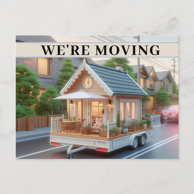 Cartão Postal De Convite NÓS MOVEMOS Algodão Whimsical em Rodas Abertas (Frente)