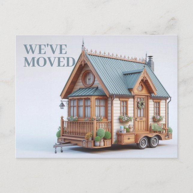 Cartão Postal De Convite NÓS NOS MOVEMOS, Bela Casa em Rodas (Frente)