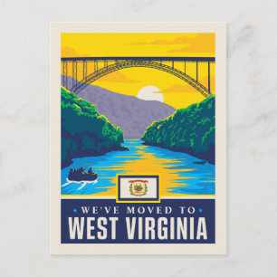 Cartão Postal De Convite Nós nos mudamos para West Virginia