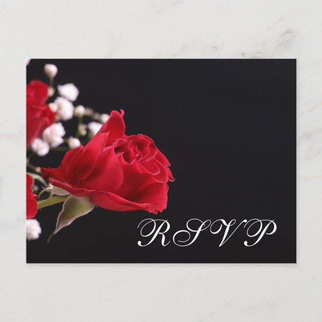 Cartão Postal De Convite Nosso Rosa de casamento RSVP (Frente)