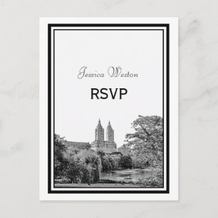 Cartão Postal De Convite NYC Centrl Pk Lake San Remo Gravado RSVP 1