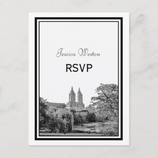 Cartão Postal De Convite NYC Centrl Pk Lake San Remo Gravado RSVP 1