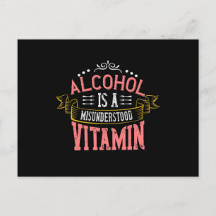 Cartão Postal De Convite O Álcool É Uma Vitamina Incompreendida