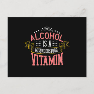 Cartão Postal De Convite O Álcool É Uma Vitamina Incompreendida
