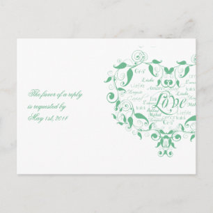 Cartão Postal De Convite O Amor em Qualquer Língua no Cartão-postal RSVP Ve
