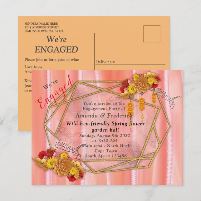 Cartão Postal De Convite O Ano do Tigre (Frente/Verso)