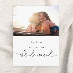 Cartão Postal De Convite O Elegante Moderno Será Minha Foto De Bridesmaid