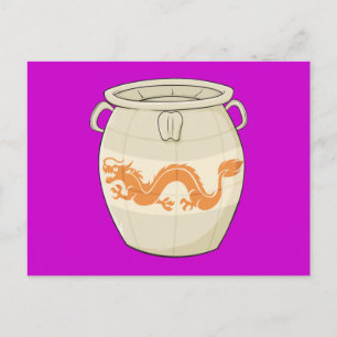 Cartão Postal De Convite O frasco chinês oriental antigo feito sob