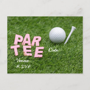 Cartão Postal De Convite O Golf Par Tee está verde