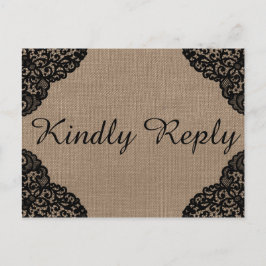 Cartão Postal De Convite O Lugar Negro Na Coleção De Casamentos De Burlap R