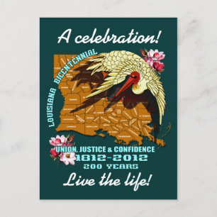 Cartão Postal De Convite O partido bicentenário de Louisiana do carnaval