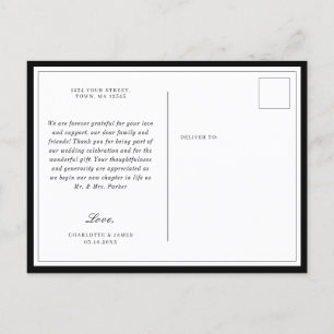 Cartão Postal De Convite Obrigado de Folhagem de Borda Minimalista