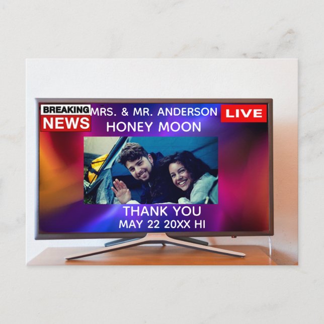 Cartão Postal De Convite Obrigado de fotos criativas que você postcard (Frente)