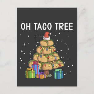 Cartão Postal De Convite Oh Taco Tree Engraçado Comida mexicana Feia Natal