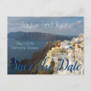 Cartão Postal De Convite Oia, Santorini brilha ao sol da tarde.