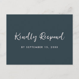 Cartão Postal De Convite Opção De Refeição De Script De Tendência Rsvp Azul