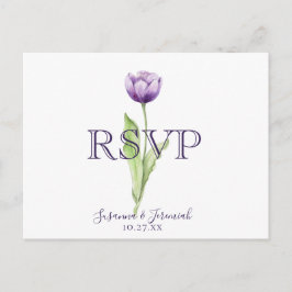 Cartão Postal De Convite Opção de RSVP de Refeição de Casamento de Tulipas