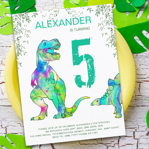 Cartão Postal De Convite Orçamento da Festa de aniversário da selva de dino