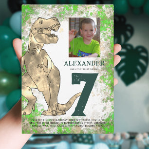 Cartão Postal De Convite Orçamento de Festa de aniversário do Dinossauro T-