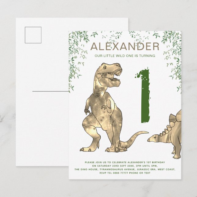 Cartão Postal De Convite Orçamento do Partido primeiro aniversario do Dinos (Frente/Verso)
