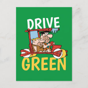 Cartão Postal De Convite Os Flintstones Fred & Barney - Drive Green