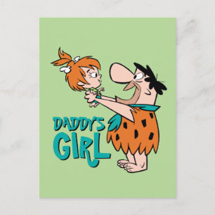 Cartão Postal De Convite Os Flintstones Fred & Pebbles - Garota Pai