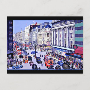Cartão Postal De Convite Oxford Street Londres Antiga